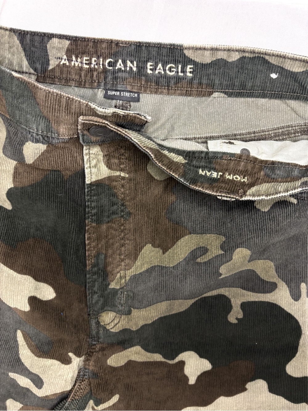 American Eagle Outfitters Women's Corduroy Camo Pants - Green, Brown, Tan - Picture 3 of 6